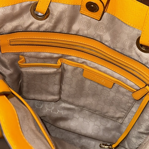 Michael Kors Yellow Leather Tote Bag - Picture 7 of 12